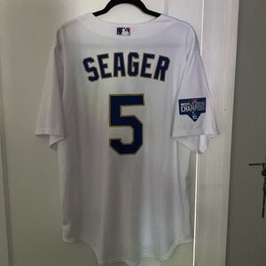 Corey Seager #5 Authentic Dodgers 2020 World Series Champions Jersey Size Large